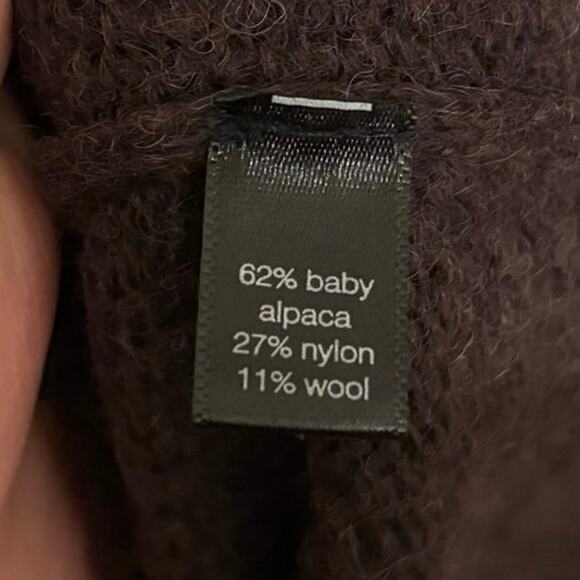 Peruvian Connection Burgundy Brown Baby Alpaca Wool Knit Mini Dress Size Small - Picture 4 of 4